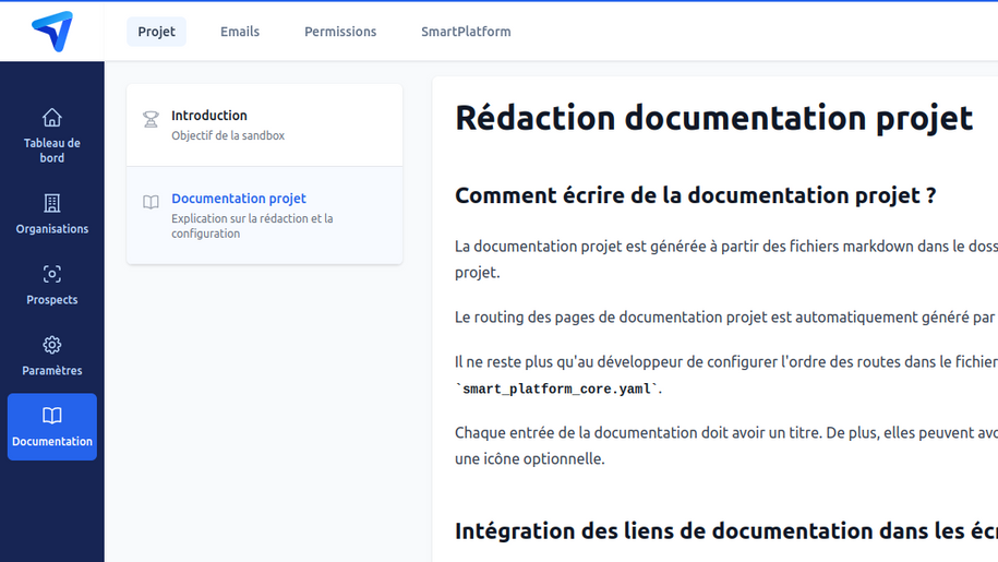 Génération de la documentation projet